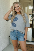 Load image into Gallery viewer, Paisley Patchwork Cactus Tee in Heather Gray