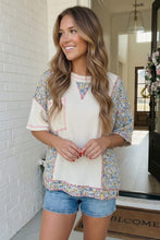 Load image into Gallery viewer, Floral Patchwork Waffle Knit Top