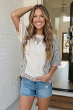 Load image into Gallery viewer, Floral Patchwork Waffle Knit Top