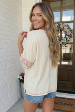 Load image into Gallery viewer, Floral Looped Cream Graphic Tee