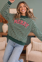 Load image into Gallery viewer, Merry and Bright Striped Sweatshirt