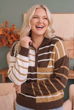 Load image into Gallery viewer, Prep School Chic Quarter Zip Sweater