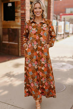 Load image into Gallery viewer, Groovy Garden Rust Maxi Dress