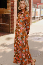 Load image into Gallery viewer, Groovy Garden Rust Maxi Dress