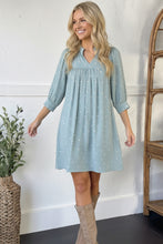 Load image into Gallery viewer, Bluebell Breeze Notch Neck Dress