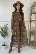 Load image into Gallery viewer, We Run the World Leopard Mesh Lined Dress