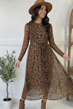 Load image into Gallery viewer, We Run the World Leopard Mesh Lined Dress