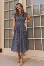 Load image into Gallery viewer, Beyond Floral Flutter Sleeve Midi Dress
