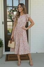 Load image into Gallery viewer, Flutter Into Spring Floral Midi Dress