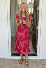 Load image into Gallery viewer, Sweet Days Red Polka Dot Midi Dress