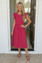 Load image into Gallery viewer, Sweet Days Red Polka Dot Midi Dress