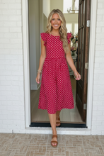 Load image into Gallery viewer, Sweet Days Red Polka Dot Midi Dress