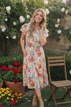 Load image into Gallery viewer, Sunny and Bright Floral Midi Dress