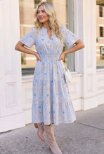 Load image into Gallery viewer, Flutter Into Late Summer Sweet Striped Floral Midi