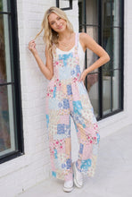 Load image into Gallery viewer, Pastel Patchwork Floral Wide Leg Overalls
