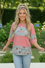 Load image into Gallery viewer, Garden Party Floral Colorblock Top