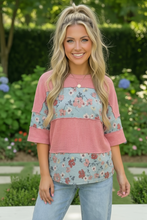 Load image into Gallery viewer, Garden Party Floral Colorblock Top