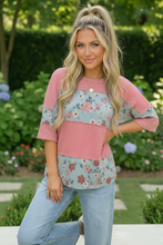 Load image into Gallery viewer, Garden Party Floral Colorblock Top