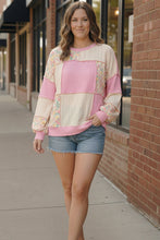 Load image into Gallery viewer, Floral Fields Pink Ribbed Colorblock