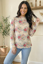 Load image into Gallery viewer, Vintage Petals Oatmeal Long Sleeve Blouse