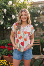 Load image into Gallery viewer, Tulip Garden Floral Print Top