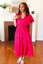 Load image into Gallery viewer, Hello Beautiful Fuchsia Fit &amp; Flare Smocked Waist Maxi Dress
