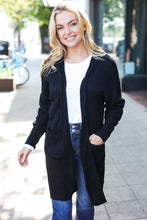 Load image into Gallery viewer, Striped Knit Open Cardigan in Black