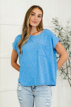 Load image into Gallery viewer, Heathered Harmony Basic Tee in Ocean Blue