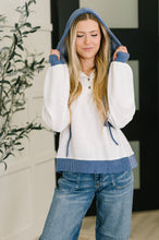 Load image into Gallery viewer, Here for Now Color Block Hoodie in Blue