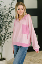 Load image into Gallery viewer, Here for Now Color Block Hoodie in Pink