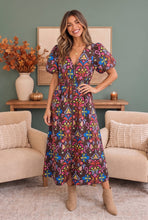 Load image into Gallery viewer, Groovy Garden Zip Front Floral Midi Dress