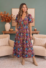 Load image into Gallery viewer, Groovy Garden Zip Front Floral Midi Dress