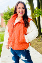 Load image into Gallery viewer, Weekend Ready Rust High Neck Snap Button Quilted Puffer Vest