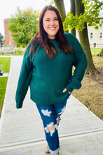 Load image into Gallery viewer, Classy Chic Mock Neck Chest Pocket Knit Sweater in Hunter Green