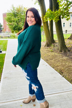 Load image into Gallery viewer, Classy Chic Mock Neck Chest Pocket Knit Sweater in Hunter Green