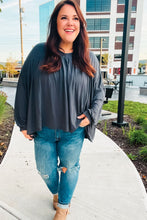 Load image into Gallery viewer, Casual Chic V Neck Yoke Modal Knit Top in Charcoal