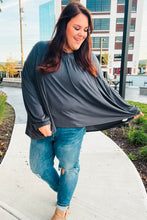 Load image into Gallery viewer, Casual Chic V Neck Yoke Modal Knit Top in Charcoal