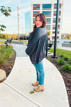 Load image into Gallery viewer, Casual Chic V Neck Yoke Modal Knit Top in Charcoal