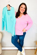 Load image into Gallery viewer, Eyes On You Mineral Wash Rib Notch Neck Pocket Top in Seafoam