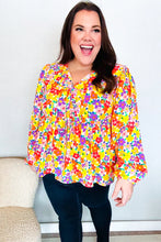 Load image into Gallery viewer, Chasing Dreams Ribbon Tie Bow Babydoll Puff Elastic Sleeve Floral Top
