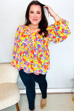 Load image into Gallery viewer, Chasing Dreams Ribbon Tie Bow Babydoll Puff Elastic Sleeve Floral Top
