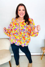 Load image into Gallery viewer, Chasing Dreams Ribbon Tie Bow Babydoll Puff Elastic Sleeve Floral Top