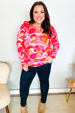 Load image into Gallery viewer, Find Love Red/Pink Fitted Floral Print Buttery Soft Knit Top
