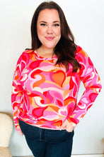 Load image into Gallery viewer, Find Love Red/Pink Fitted Floral Print Buttery Soft Knit Top