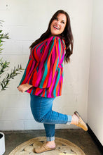 Load image into Gallery viewer, Rust & Berry Abstract Print Babydoll Air Flow Woven Top