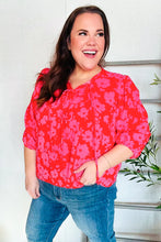 Load image into Gallery viewer, New Day Red Ribbon Bow Detail Floral Woven Blouse