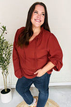 Load image into Gallery viewer, Feeling Femme Burgundy Frilled Edge V Neck Tie Top