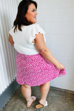 Load image into Gallery viewer, Fuchsia Leopard Two Fer Ruffle V Neck Woven Dress