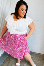 Load image into Gallery viewer, Fuchsia Leopard Two Fer Ruffle V Neck Woven Dress