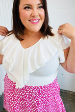 Load image into Gallery viewer, Fuchsia Leopard Two Fer Ruffle V Neck Woven Dress